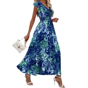 SHEIN Women’s Floral Print V Neck Dress